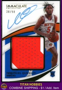 2020-21 Panini Immaculate ROOKIE PATCH AUTO #IQ Immanuel Quickley AUTO RC /50 - Picture 1 of 2