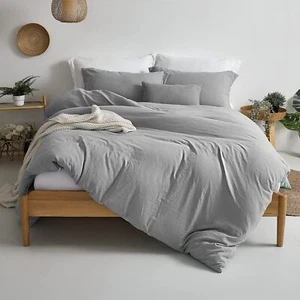 Ropa de cama MILDLY 135x200 gris 4 piezas con 2 fundas de almohada, apta para alérgicos - Imagen 1 de 8