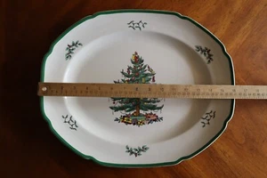 Vintage Spode Christmas Tree Large 16x13" Oval Serving Platter England S3324-I - Picture 1 of 15