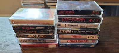 Lot of 13 sealed metal rock cassettes Lizzy Borden Stryper Candlemass Britny Fox Foto 1 de 4