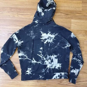 john + jenn sweatshirt Full Zip Sz XS women tie dye Cotton black Shorter Length - Picture 1 of 6