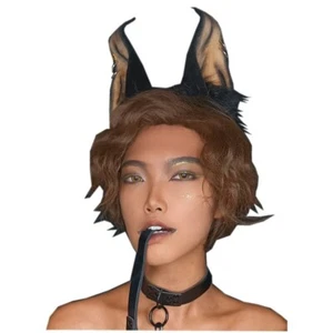 Halloween Anubis Ear Headband Doberman Original Animal Ear Hair Simulation Cos - Picture 1 of 5