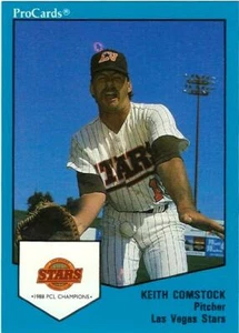 1989 PROCARDS PRO CARDS KEITH COMSTOCK BALL/ BALLS CARD RARE PINK VERSION - Picture 1 of 1