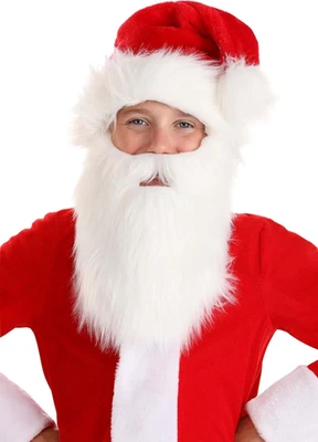 Kid's Santa Claus Costume Hat & Beard Set for Christmas Dress - Image 1 of 4