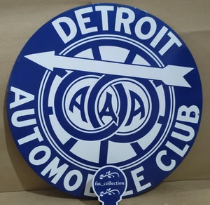 AAA Detroit Automobile Club porcelain Enamel Sign 30 x 30 Inches 1 Sided - Picture 1 of 6