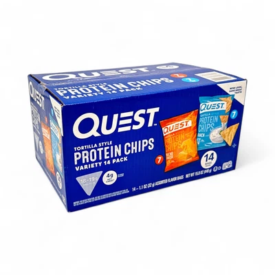 Quest Tortilla Style 18-19g Protein Chips, Nacho Cheese + Ranch 1.1oz - 14 Pack - Image 1 of 4