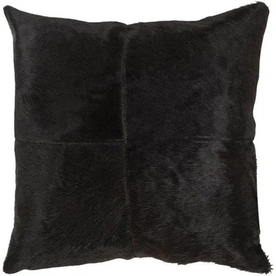 SURYA DEXTER BLACK COWHIDE  COTTON THROW PILLOW 20in X 20 In Bloomingdale’s - Image 1 of 2