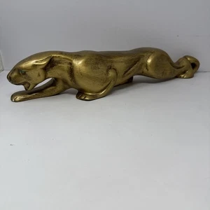 "Estatuilla pintada en oro de pantera de cerámica MCM de 18""". Marcado 602 USA. Chip pequeño - Imagen 1 de 8