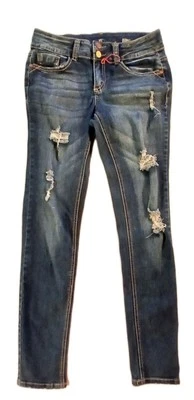 Почти знаменитые узкие джинсы Jrs 9 синие темные вареные искусственно состаренные эластичные джинсы - Изображение 1 из 4