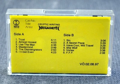 MC - MEGADETH - Cryptic Writings - orig. 1997 german Promo Advance Tape Cassette - Bild 1 von 4
