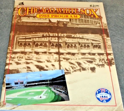 MLB 1985 oficial Chicago White Sox programa de recuerdos Comiskey Park 75 aniversario Foto 1 de 4