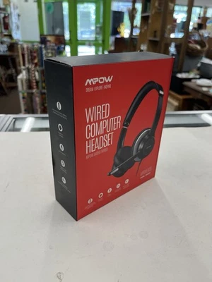 Auriculares USB Mpow HC6 con micrófono, ajuste cómodo, en la oreja conector de 3,5 mm centro de llamadas Foto 1 de 4