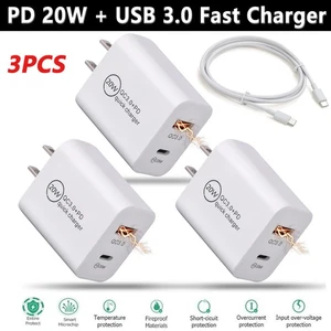 20W For iPhone 14 13 12 11 XR 8 Fast Charger Block USB Type C Wall Power Adapter - Picture 1 of 12