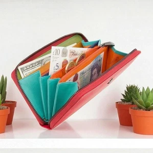 Visconti Damen RFID groß Leder 8 Karten 3 Notiz Abschnitt umlaufender Reißverschluss Geldbörse SP79 - Bild 1 von 22