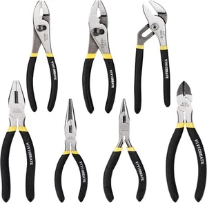 Vivicreate 7-Piece Pliers Set Heavy Duty Multipurpose Tools for Black/Silver  - Picture 1 of 8