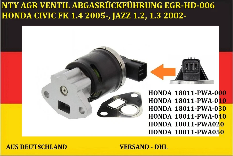 NEU AGR VENTIL ABGASRÜCKFÜHRUNGSVENTIL für Honda Civic VIII Jazz 1,2 / 1,3 / 1.4 - Bild 1 von 1
