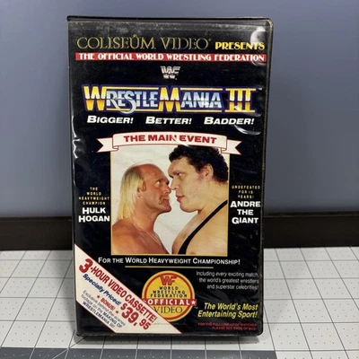 Hulk Hogan Andre The Giant Wrestlemania 3 WWF VHS Cassette Tape Roddy Piper 1987 - Image 1 of 4