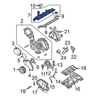 For Nissan Titan 2007-2015 Nissan 13264ZE00A Right Engine Valve Cover - Image 1 of 4