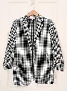 Philosophy Blazer Women's XS Gingham Black White Relaxed Fit Classic Jacket - Picture 1 of 7