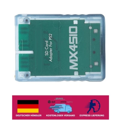 Handgefertigter Mx4Sio Speicherkartenadapter in exklusivem Transparentem Blau - Bild 1 von 2