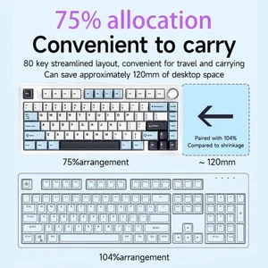 AULA F75 Mechanical Keyboard Wireless Gasket Structure Keyboard With DBVR - Picture 1 of 14
