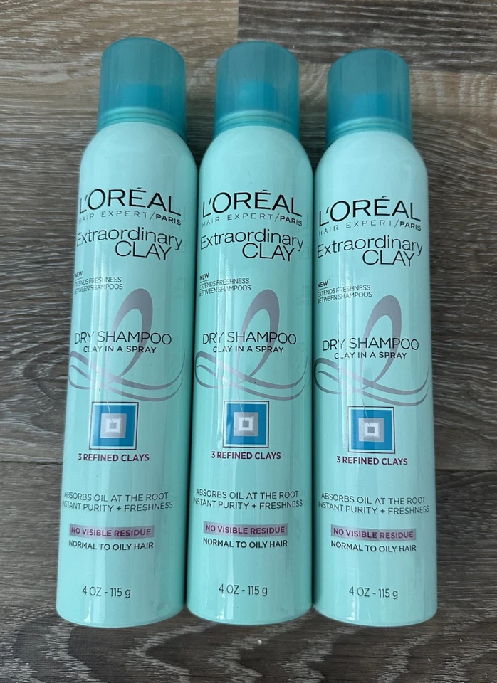 4x L'Oréal Paris Hair Expert Extraordinary Clay Dry Shampoo 4 Ounces
