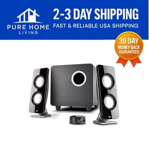 Versatile 2.1 Multimedia Speaker System with 5.25 Inch Subwoofer - Black Finish - Picture 1 of 9