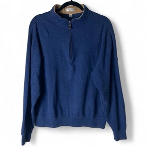 Peter Millar - Men's Blue 1/4 Zip Pullover Sweatshirt 100% Cotton - Sz. L - Picture 1 of 6