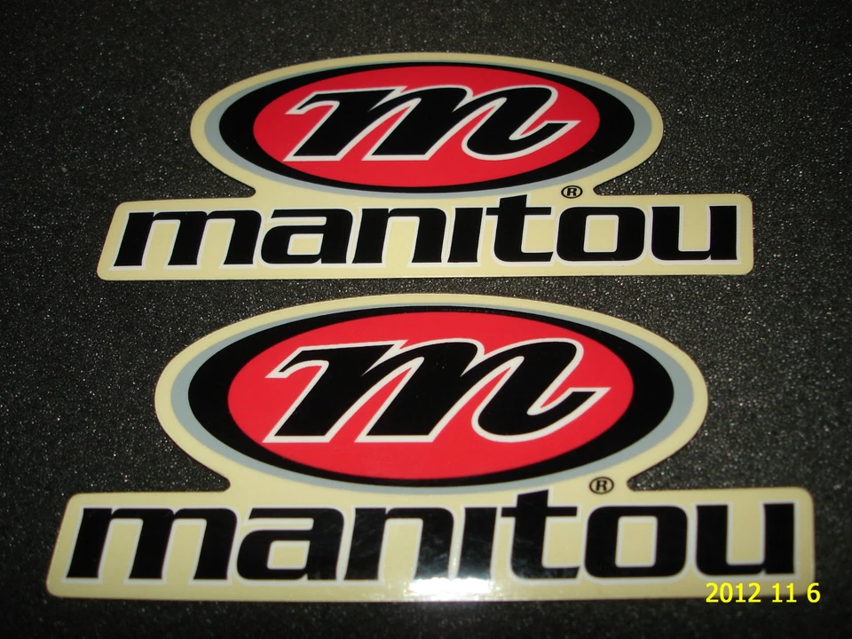 2 AUTÉNTICAS PEGATINAS/CALCOMANÍAS CON LOGOTIPO DE HORQUILLA DE BICICLETA MANITOU Foto 1 de 1