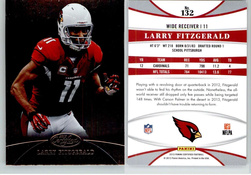 Larry Fitzgerald 2013 Certified #132 Cardinals - Image 1 of 1