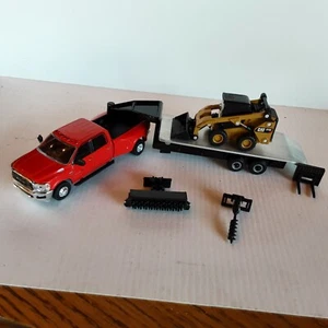 1/64 2021 Ram 3500  Longhorn Eition  with trailer Cat 272D2 Skid Steer Loader - Picture 1 of 2