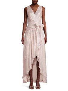 RAMY BROOK Callie Metallic HighLow Dress, Tie-waist, Lined, Size 10, $595 NWT - Picture 1 of 5