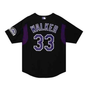 Colorado Rockies Larry Walker Mitchell Ness Black 2003 Authentic Mesh BP Jersey - Picture 1 of 10