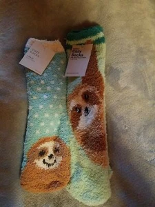 2 pair Sloth Soft  Fuzzy Cozy  Socks Women's - NEW with tags - Picture 1 of 1