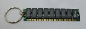 Vintage Computer Memory Keychain Gold 30-Pin 9-Chip SIMM RAM Goldstar - Picture 1 of 2