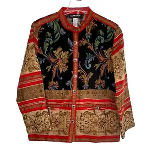 Vintage Tapestry Jacket Baroque Jacquard Boho Artsy Sag Harbor Size 16 - Picture 1 of 7