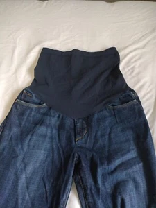 A Pea In The Pod Womens Maternity Dark Blue Denim Skinny Pull On Jeans Size 29 - Picture 1 of 11