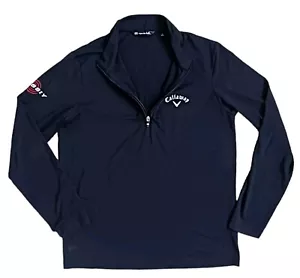 Travis Mathew Medium Pullover 1/2 Zip Stretch Black Long Sleeve Callaway Odyssey - Picture 1 of 13