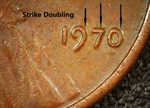 1970 Lincoln Memorial Cent Error Strike Doubling Floating Roof Large Date P250B Cover