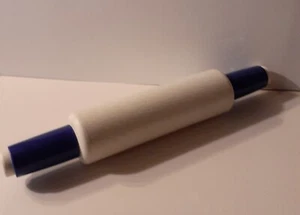 Tupperware  Rolling Pin - Fill & Chill - Blue Handles-Speckled White - 16"L - Picture 1 of 3