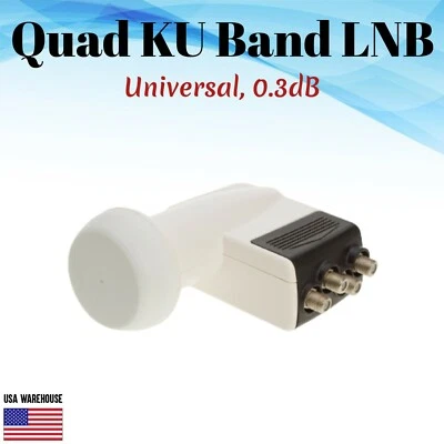 Satélite linear universal quad banda KU LNB LNBF 0.3dB FTA 4 portas HD pronto - Imagem 1 de 4