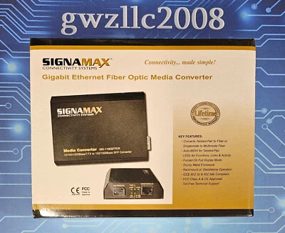 Signamax 065-1196A Gigabit ethernet Fiber Optic Media Converter - Image 1 of 4