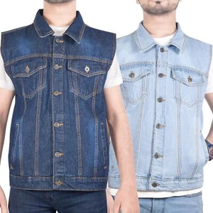 Mens Denim Jacket Sleeveless Lightweight Comfortable Outdoor Jeans Coat S-3XL - Picture 1 of 9
