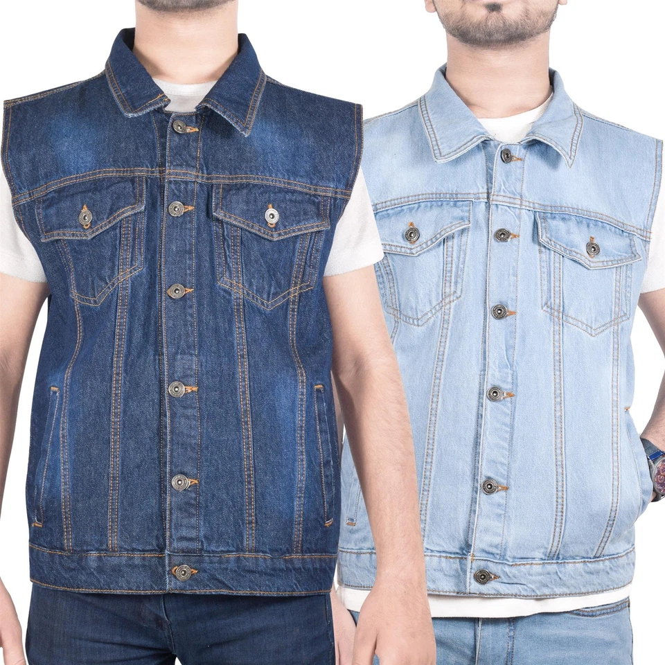 Mens Denim Jacket Sleeveless Lightweight Comfortable Outdoor Jeans Coat S-3XL - Image 1 of 1