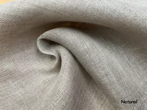 Ropa de tela de lino extra ancha a través de mar cortinas suaves 118" de ancho liso NATURAL - Imagen 1 de 5