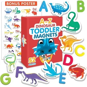 Kid Gift Magnetic Letters Alphabet A-Z & Dinosaur Fridge Magnet Boy Girl Toddler - Picture 1 of 7