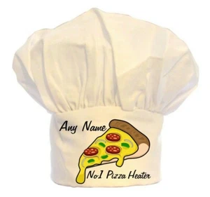 PERSONALISED No 1 PIZZA HEATER CHEFS HAT 100% POLYESTER BBQ BIRTHDAY CHRISTMAS - Picture 1 of 2