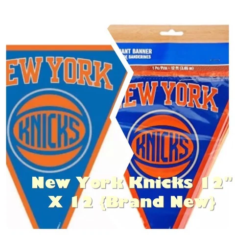 🏀NBA Licensed New York Knicks Pennant Banner Party Decoration, Plastic 12'🏀 Cover
