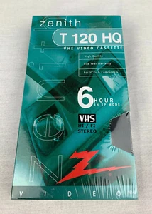VHS Video Cassette - Zenith T-120 HQ Hi/Fi Stereo - Blank 6 Hour Factory Sealed - Picture 1 of 5