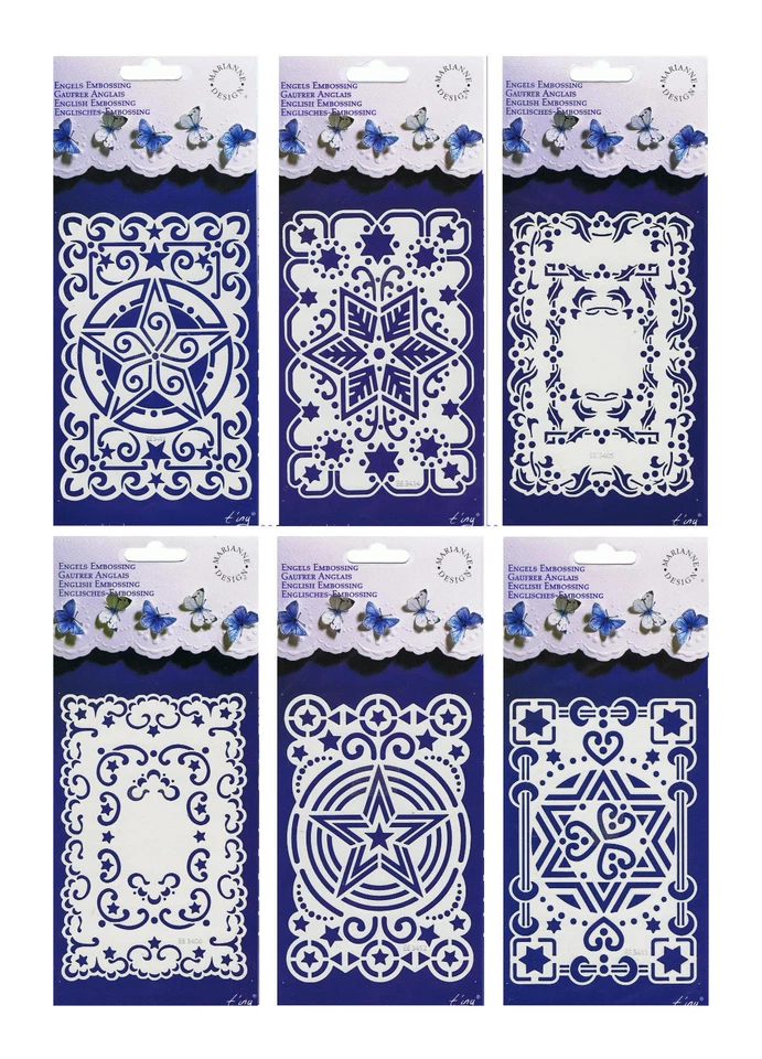 Embossing Schablone, Prägeschablone aus Metall, für Hintergründe Marianne Design - Bild 1 von 1